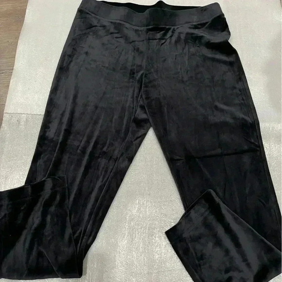 [XXL]Pure Jill Black/Blue Pima cotton Blend Velour Pants- pls refer to size pics - Picture 1 of 7